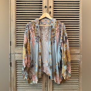 Boho floral Women's open front jacket kimono
